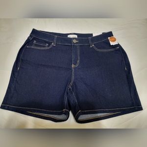 Lane Bryant Dark Wash Denim Girlfriend Shorts